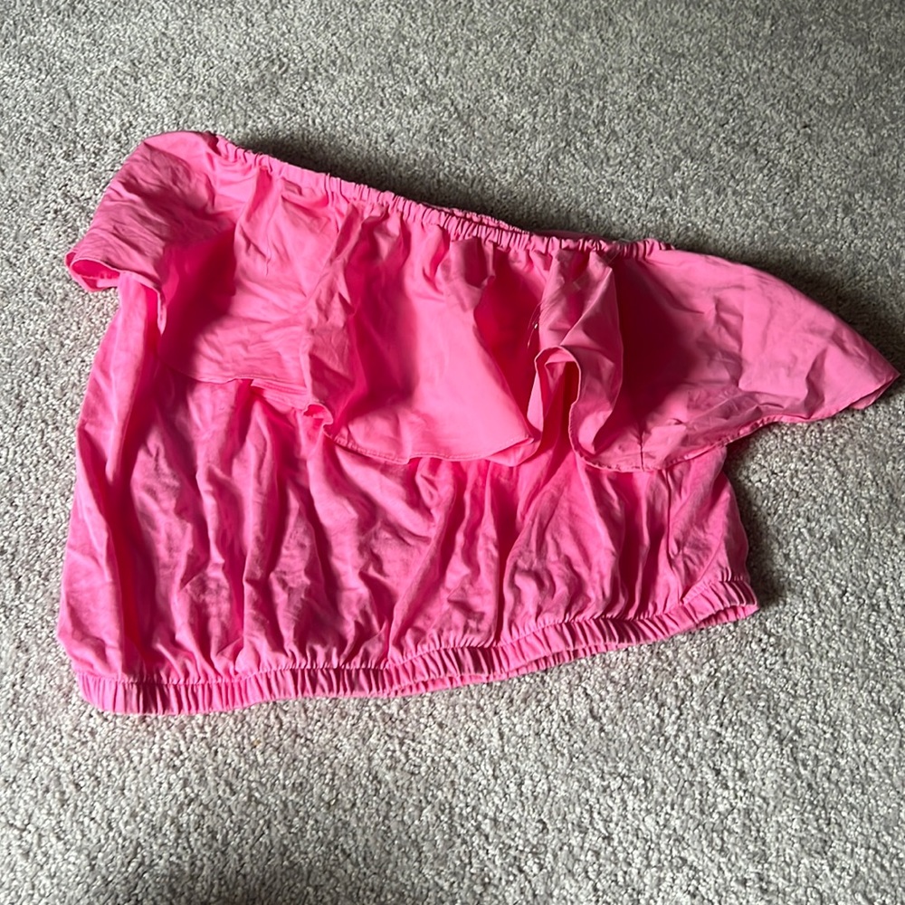 Pink one sleeve top